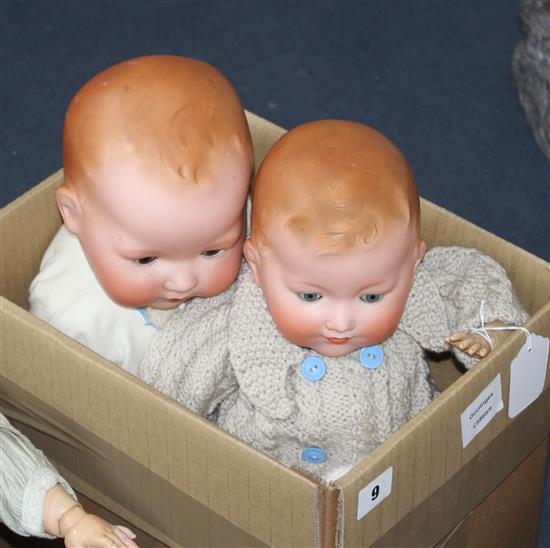 An AM 352 doll, soft body, 18in., and an AM Dream baby, 19in. (2)